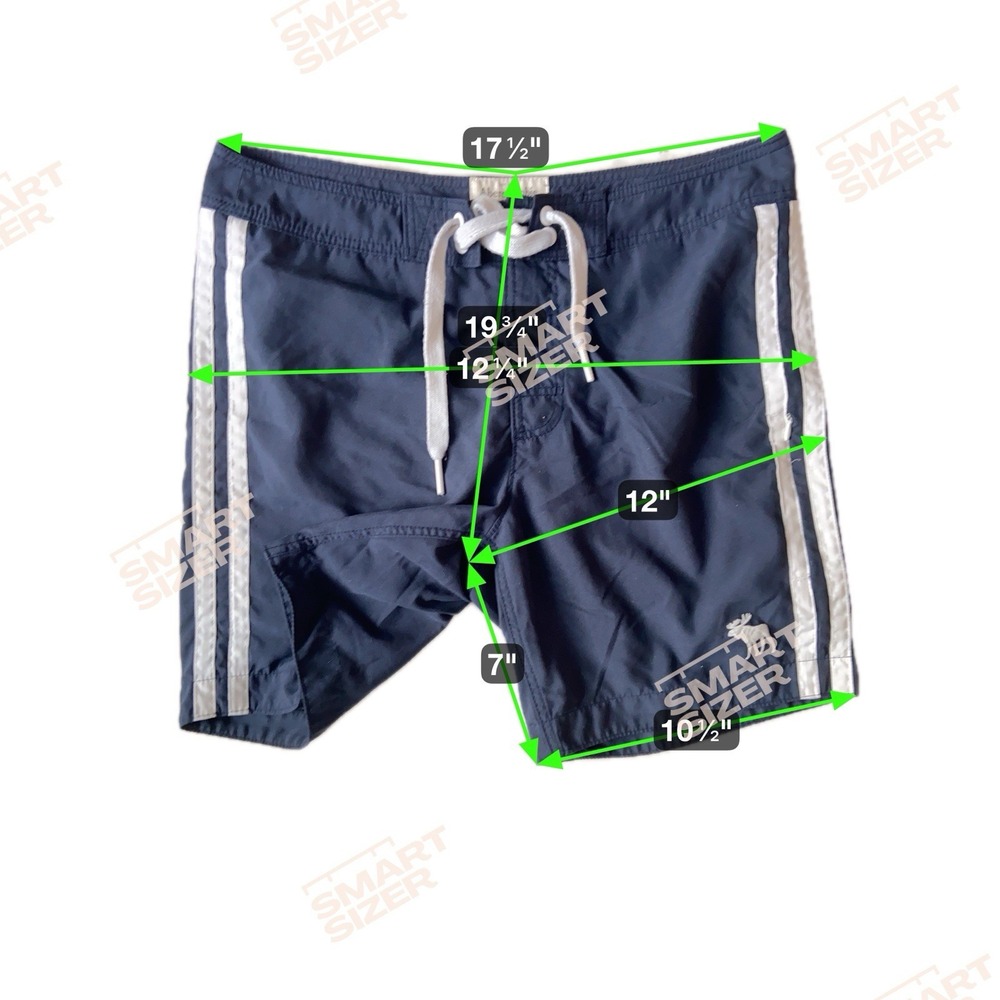 Abercrombie & Fitch Mens Y2K Swim Trunks Size XL Blue Lined Moose Logo Preppy - Picture 7 of 11